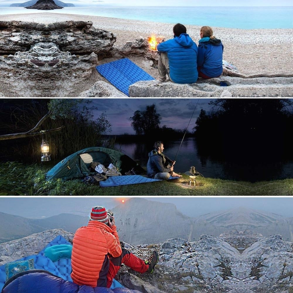 Waterproof Camping Mat Inflatable Mattress with Pillow in Tent for Travel Camping Image 12