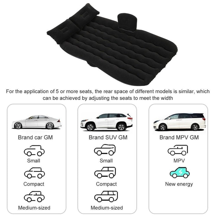 Wave Round Pier Air Bed Car Travel Inflatable Mattress Sleeping Camping Cushion with 2 Pillows Image 8