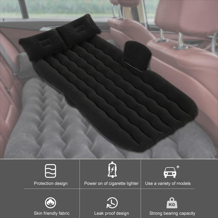 Wave Round Pier Air Bed Car Travel Inflatable Mattress Sleeping Camping Cushion with 2 Pillows Image 11