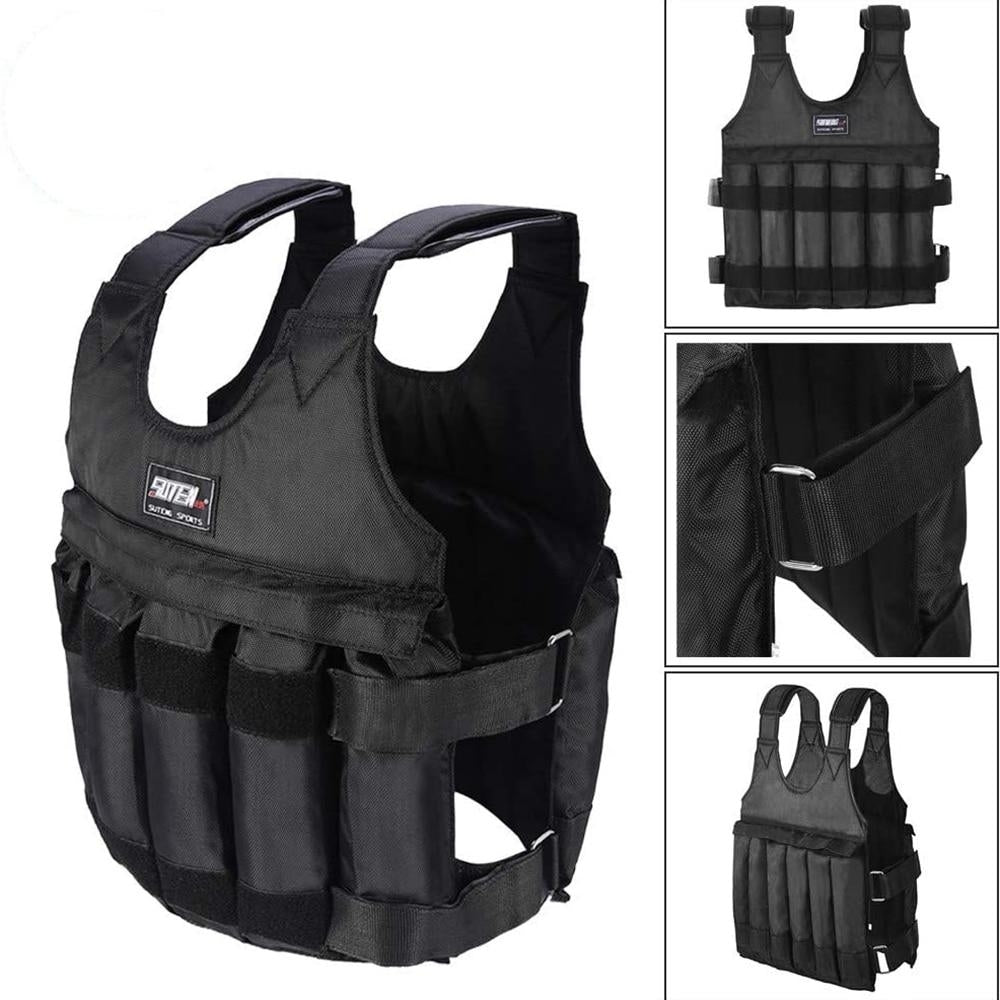 Weighted Vest Adjustable Gym Exercise Training Fitness Jacket Workout Boxing Waistcoat Accessories Image 2