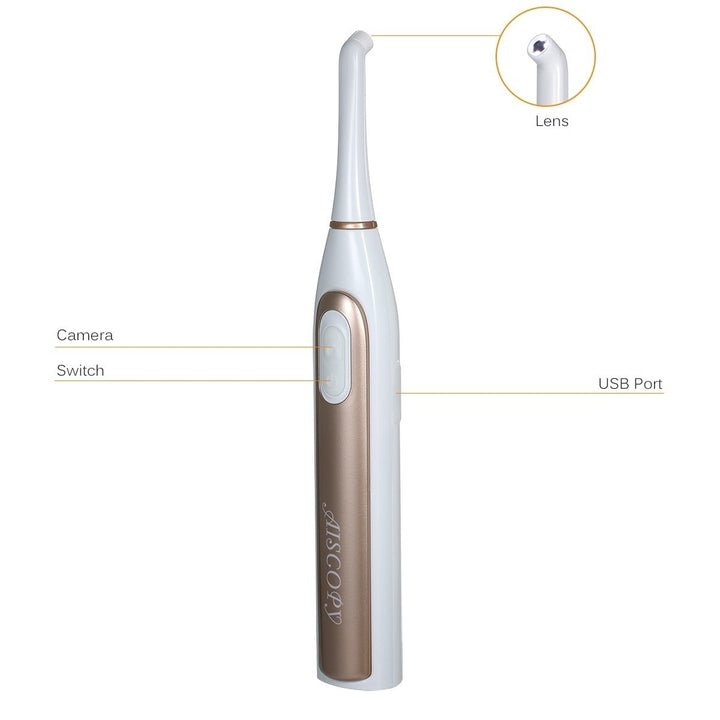 WiFi Dental Intraoral Camera with App Cordless USB Rechargeable Oral Cavity Endoscope Dental Mirror with Light Image 9