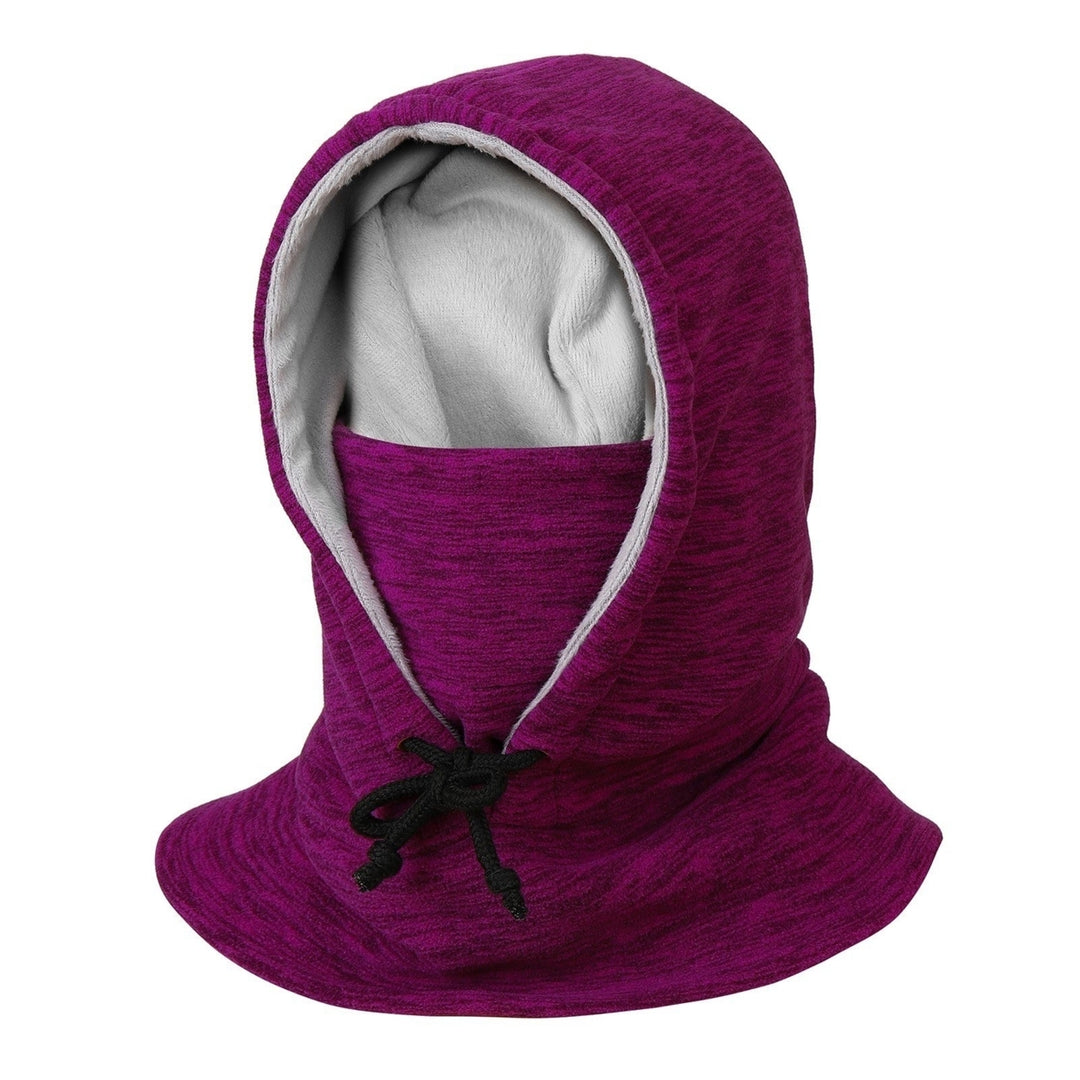 Winter Balaclava Warm Windproof Fleece Lining Drawstring Neck Gaiter Outdoors Hat Image 3