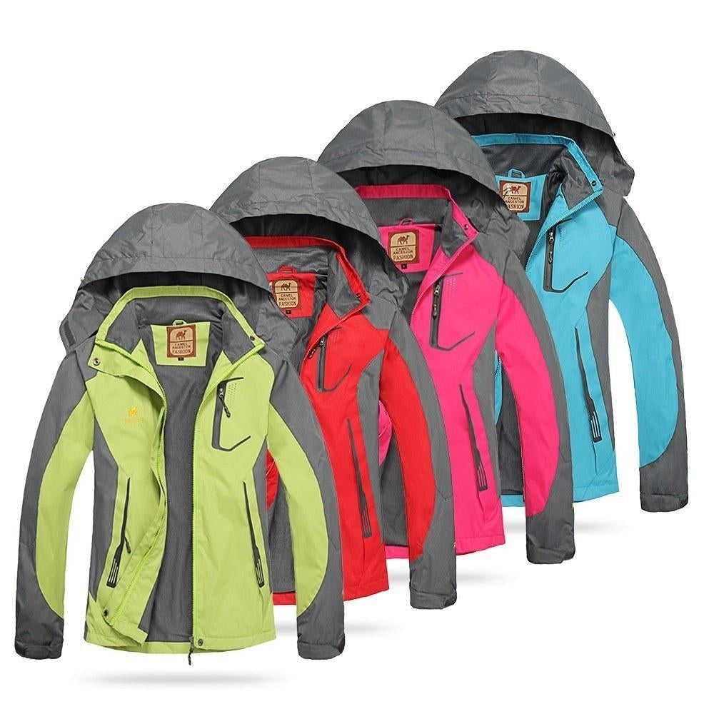 Windproof Raincoat Sportswear Outdoor Hiking,Traveling Cycling Sports,Detachable Hooded Coat,for Women Image 1