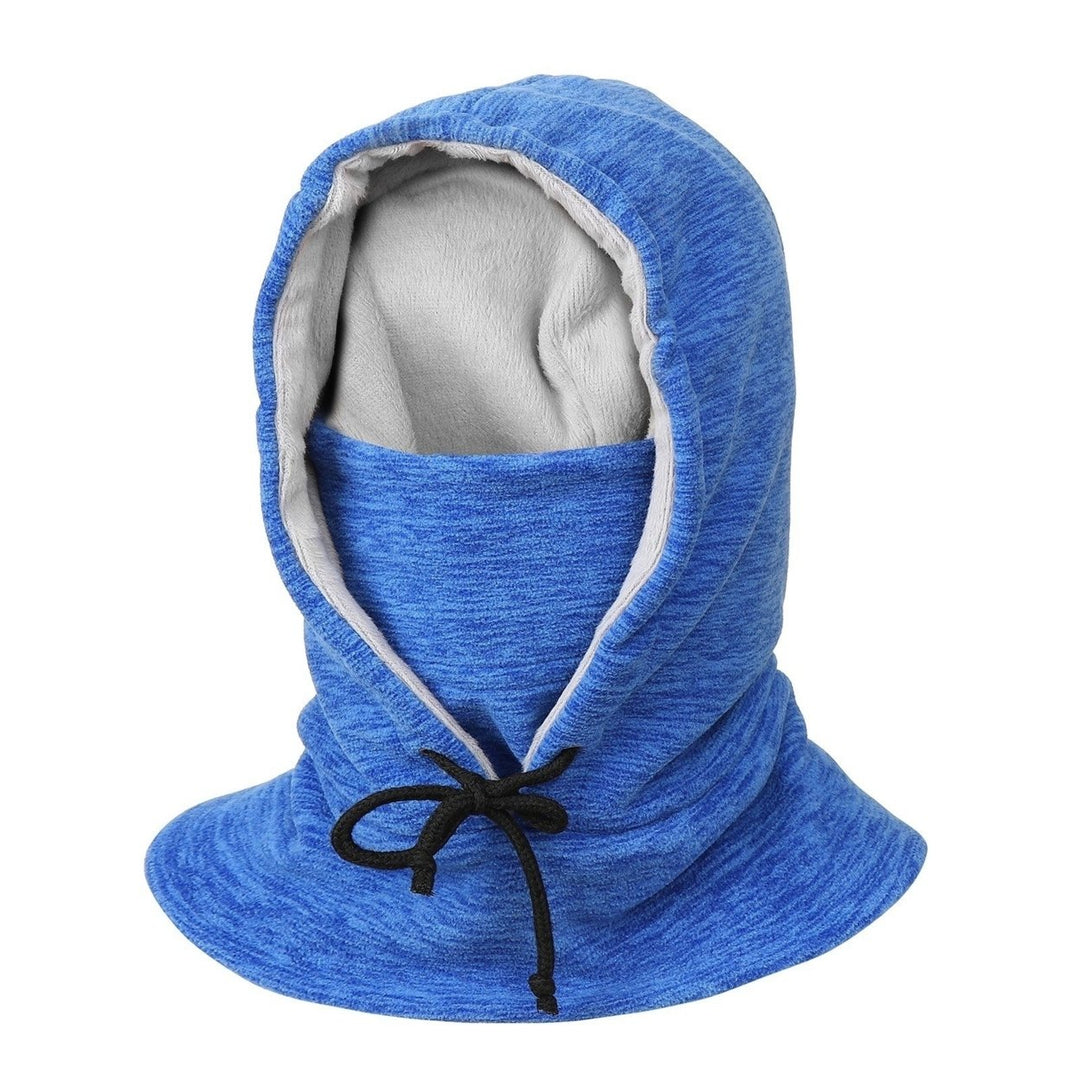 Winter Balaclava Warm Windproof Fleece Lining Drawstring Neck Gaiter Outdoors Hat Image 1