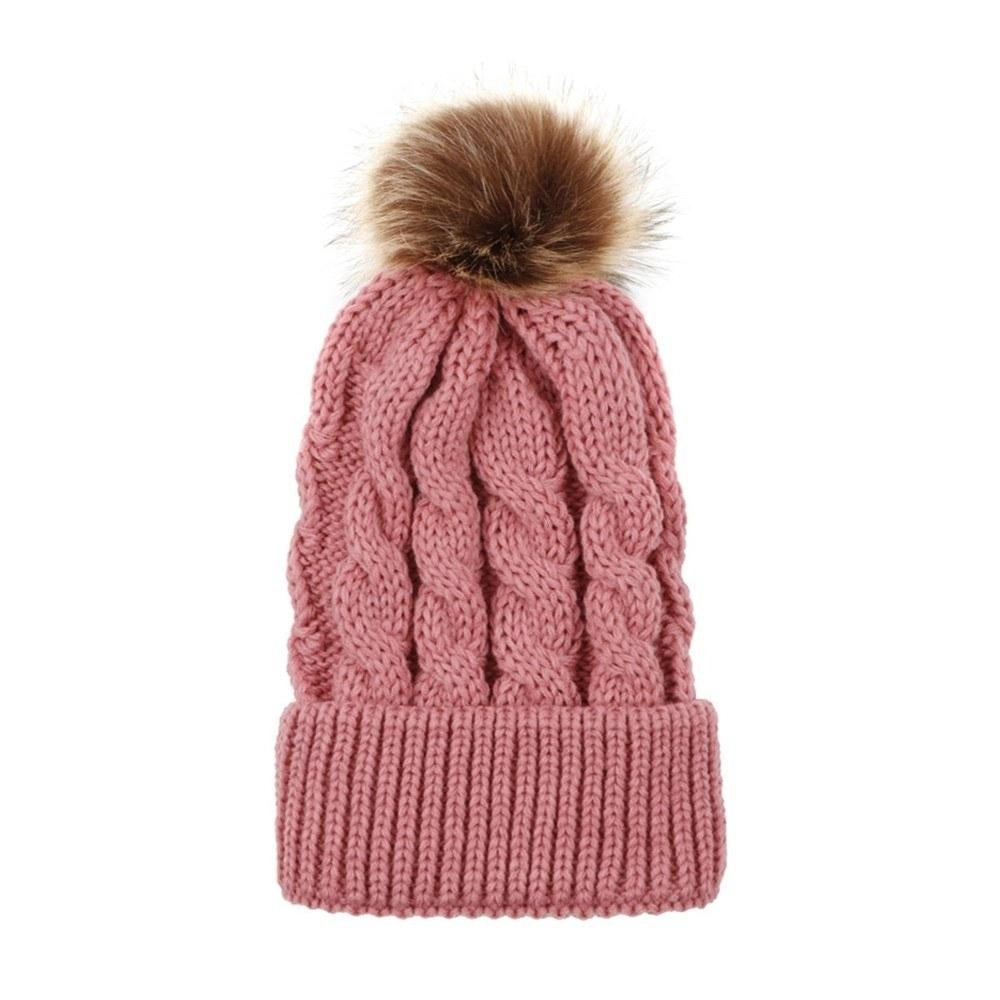 Winter Women and Kids Knitted Crochet Wool Warm Hat Image 6
