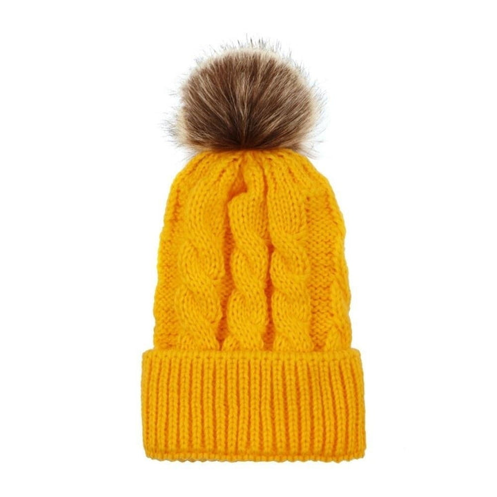 Winter Women and Kids Knitted Crochet Wool Warm Hat Image 1