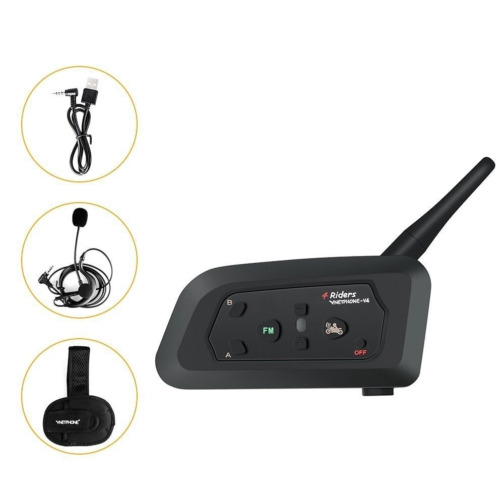 Wireless Bluetooth Intercom Motorcycle Snowmobile Headset Full Waterproof with FM Image 6