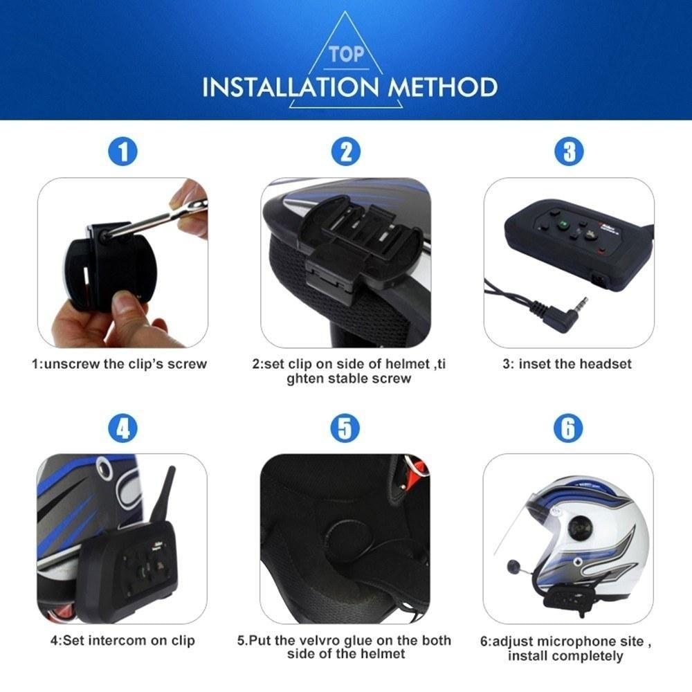 Wireless Bluetooth Intercom Motorcycle Snowmobile Headset Full Waterproof with FM Image 10