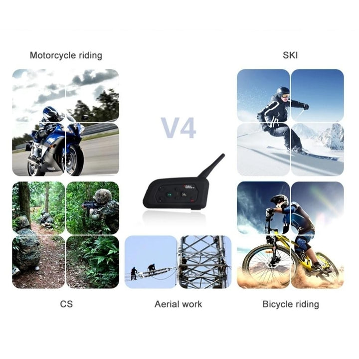 Wireless Bluetooth Intercom Motorcycle Snowmobile Headset Full Waterproof with FM Image 11