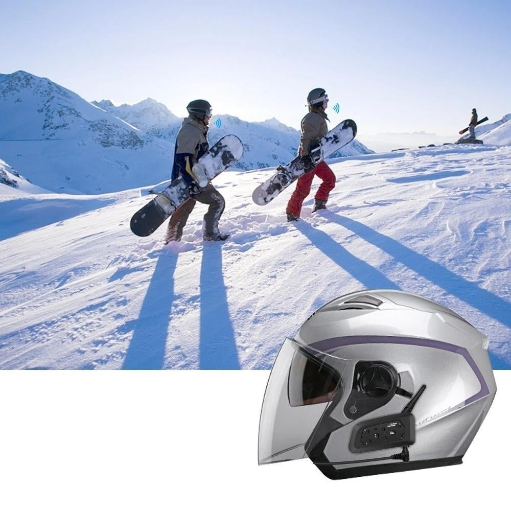 Wireless Bluetooth Intercom Motorcycle Snowmobile Headset Full Waterproof with FM Image 12