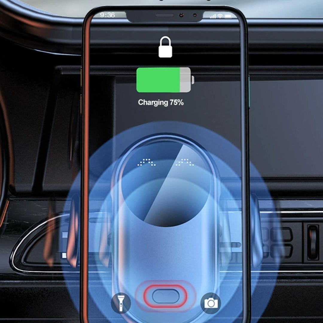 Wireless Car Charger Auto-Clamping Air Vent Phone Holder Image 3