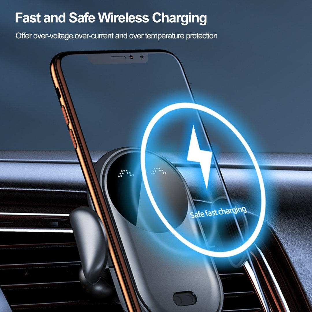 Wireless Car Charger Auto-Clamping Air Vent Phone Holder Image 8