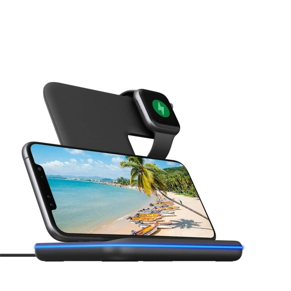 Wireless Charger 3 in 1 Charger Compatible with Phones Watches Earphones Fast Charging Station Image 6