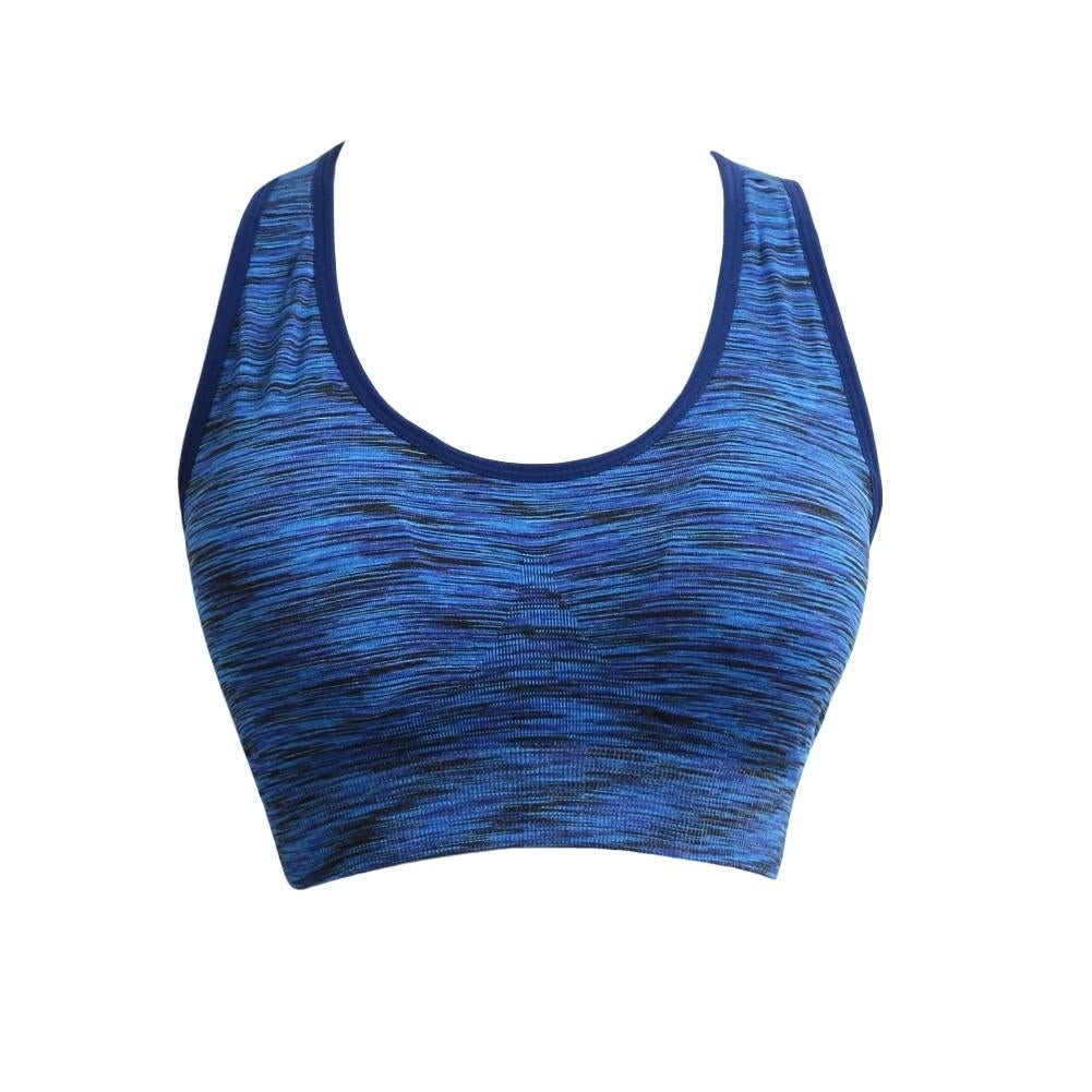Women Fitness Yoga Sports Bra Contrast Padded Wire Free Seamless Push Up Running Gym Racerback Vest Top Image 3
