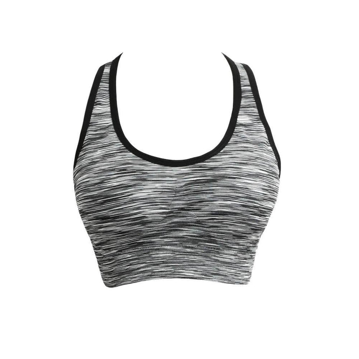 Women Fitness Yoga Sports Bra Contrast Padded Wire Free Seamless Push Up Running Gym Racerback Vest Top Image 1