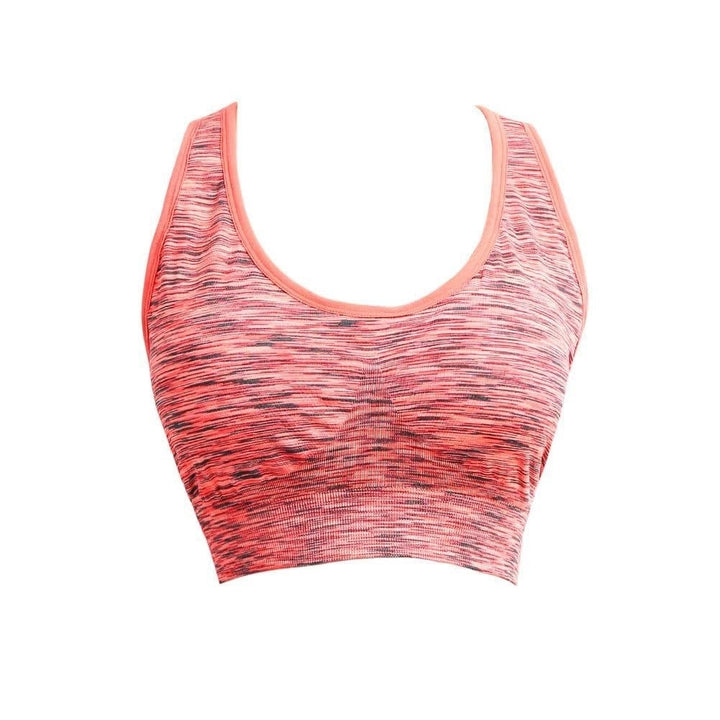 Women Fitness Yoga Sports Bra Contrast Padded Wire Free Seamless Push Up Running Gym Racerback Vest Top Image 6