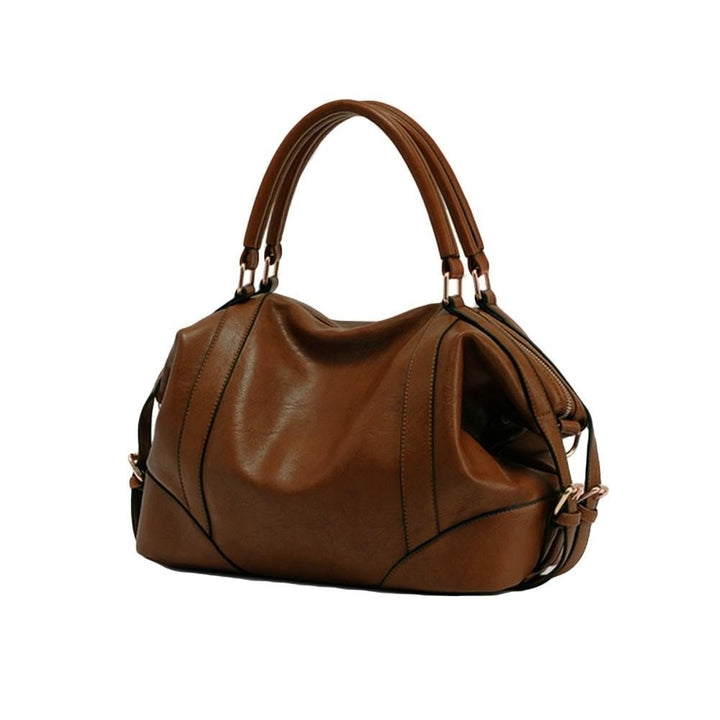 Women Handbag European Style PU Leather Large Capacity Messenger Bag Black/Brown/Burgundy Image 1