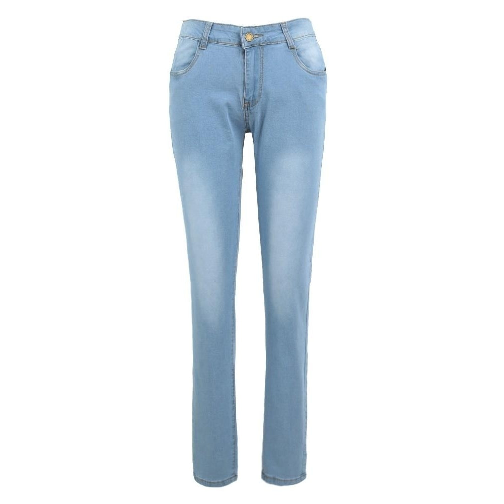 Women Skinny Denim Jeans Classic High Waist Washed Slim Pants Tights Pencil Trousers Image 12