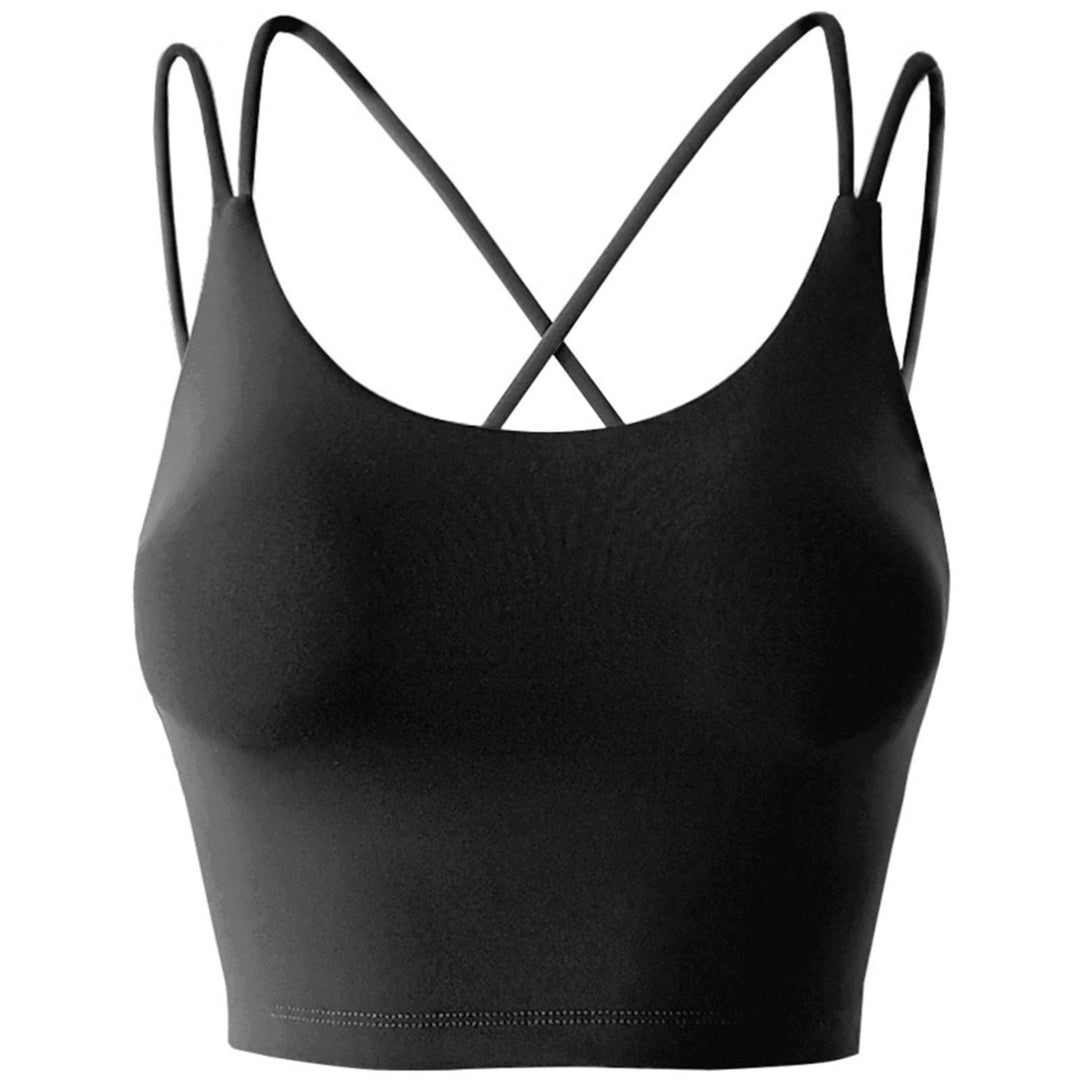Women Sports Bra Yoga Running Workout Fitness Vest Padded Non-wire Crop Tops Image 1