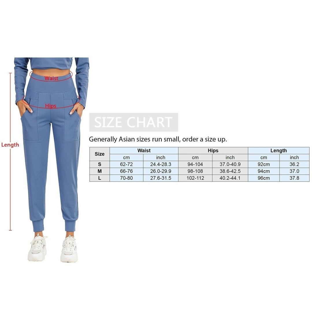 Women Sports Pants High Waist Pocket Quick Dry Moisture-wicking Breathable Image 4