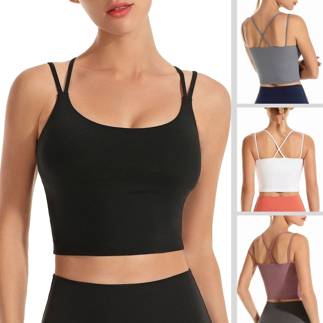 Women Sports Bra Yoga Running Workout Fitness Vest Padded Non-wire Crop Tops Image 8