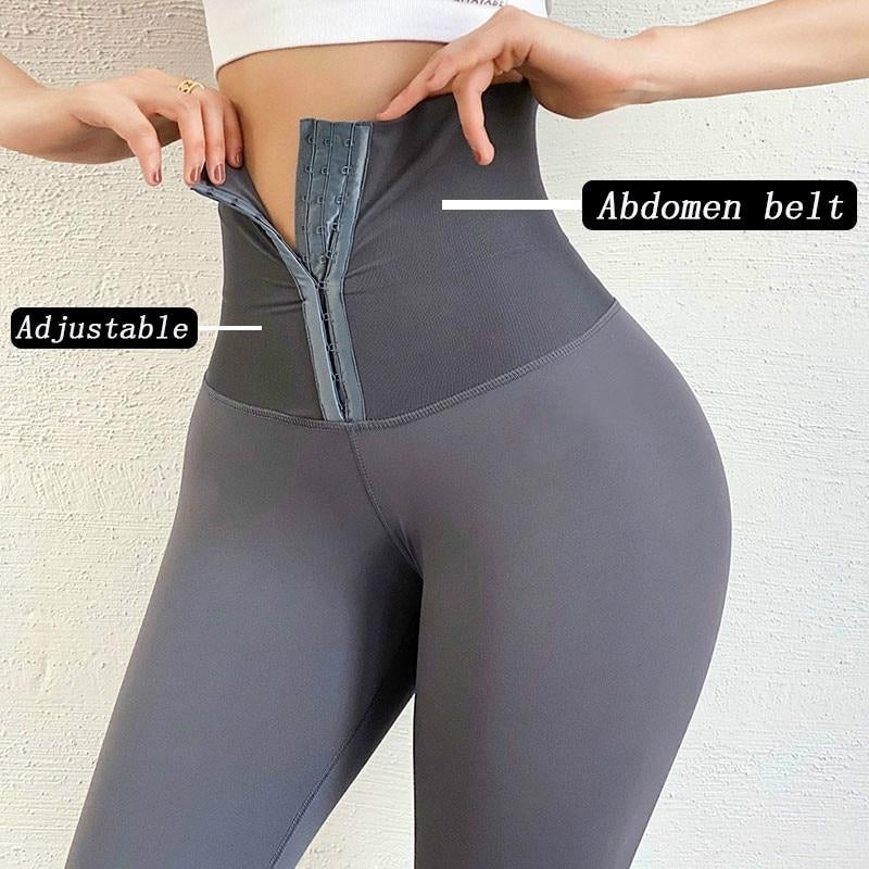 Women Yoga Pants Stretchy High Waist Compression Tights Black Sports Push Up Gym Fitness Leggings Image 3