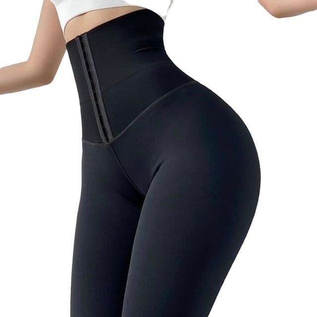 Women Yoga Pants Stretchy High Waist Compression Tights Black Sports Push Up Gym Fitness Leggings Image 6