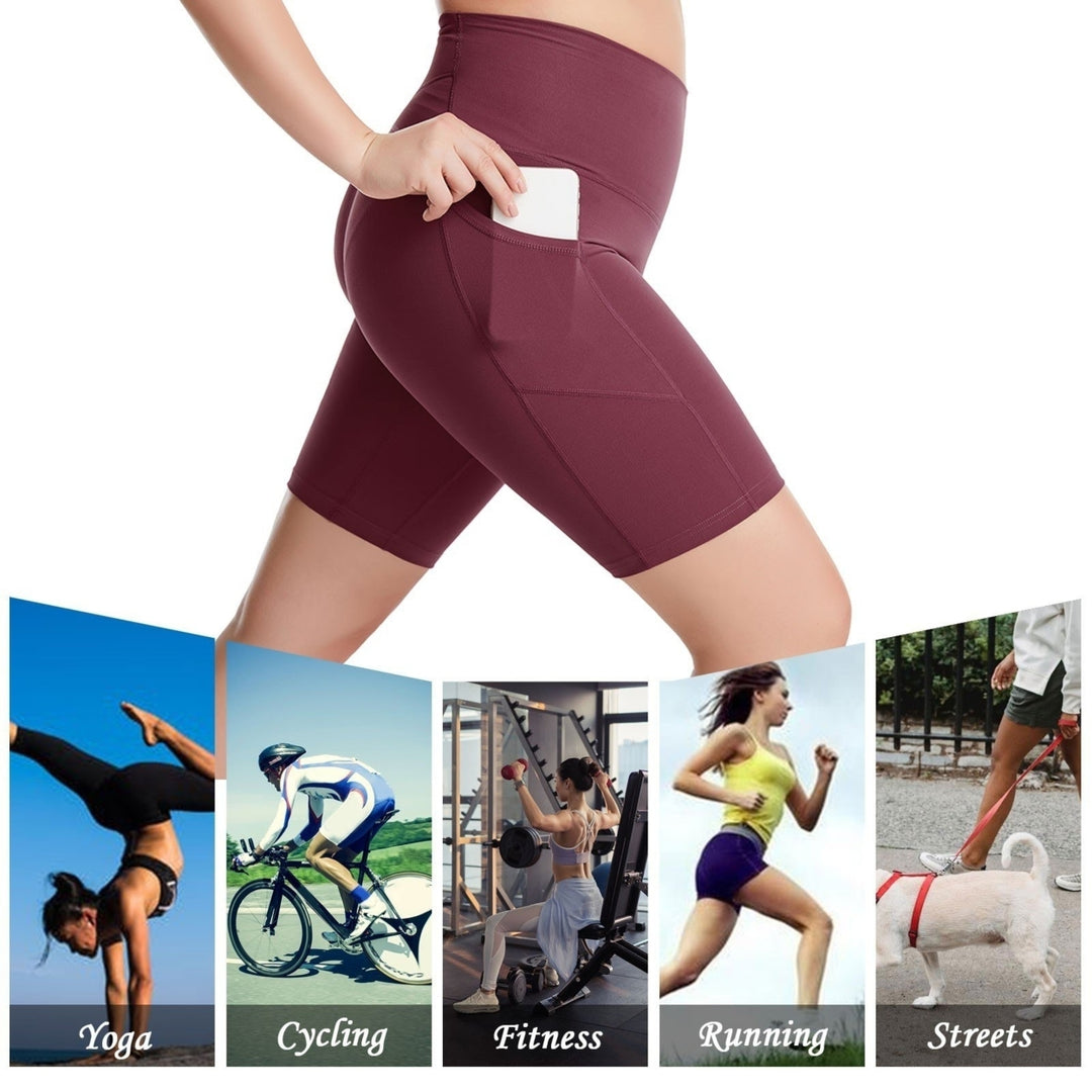 Women Yoga Pants with Pockets High Waist Sporty Leggings Image 8