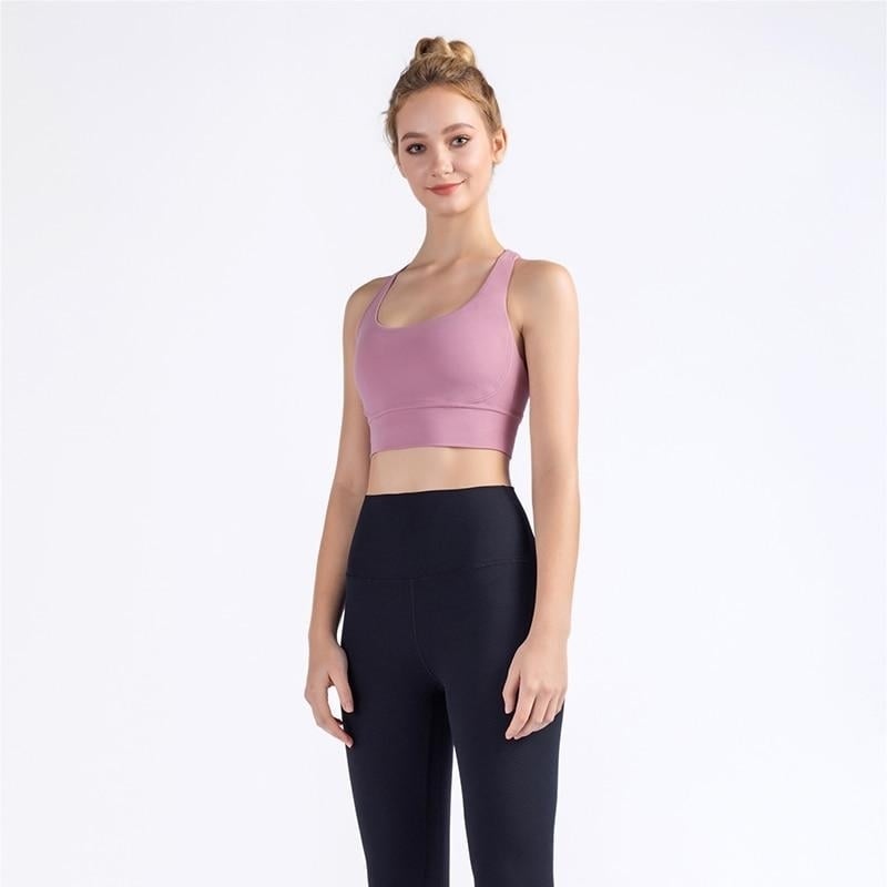Womens Fabric Nylon Breathable Yoga Tops Image 2