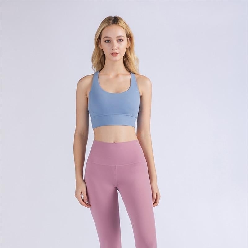 Womens Fabric Nylon Breathable Yoga Tops Image 9