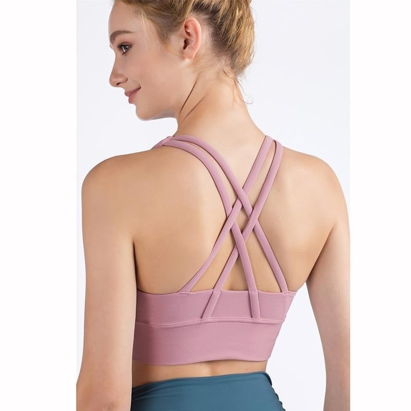 Womens Fabric Nylon Breathable Yoga Tops Image 10