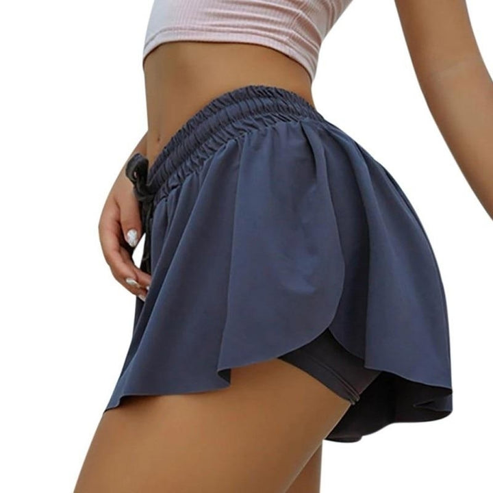 Women's Yoga Quick Dry Shorts 2 In 1 Sports Running Fitness Workout Gym Breathable Multi Function Image 1