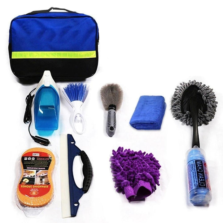 Car Cleaning Tools Kit Wash Kit for Detailing Interiors Premium Fiber Cloth 10Pcs Image 1