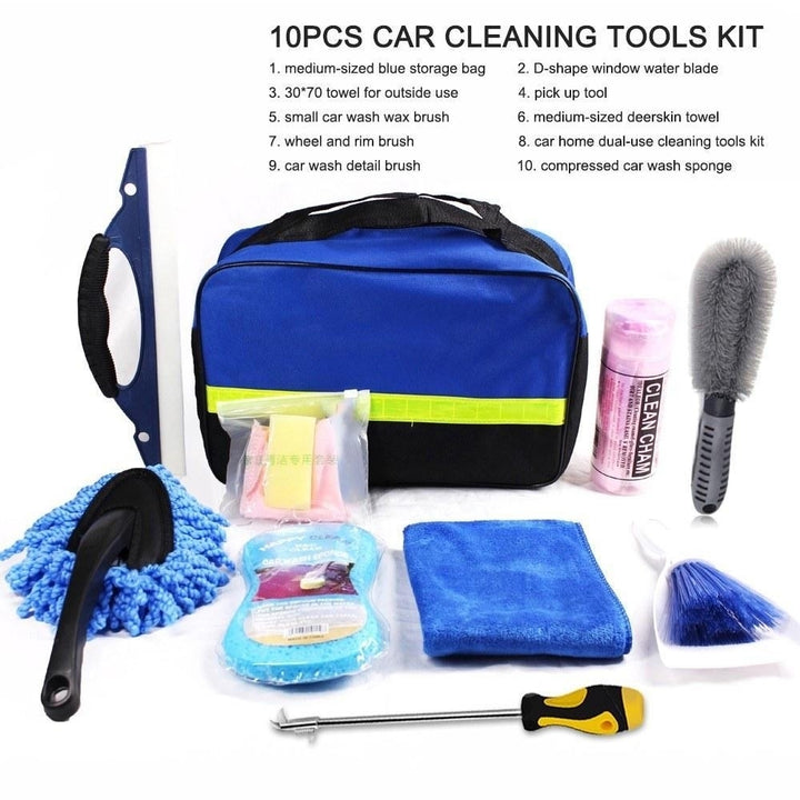 Car Cleaning Tools Kit Wash Kit for Detailing Interiors Premium Fiber Cloth 10Pcs Image 10