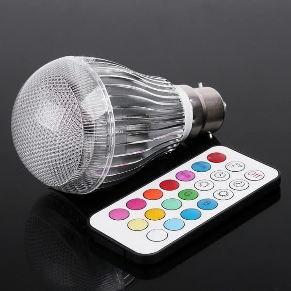 Colorful LED RGB 9W B22 Light Bulb with Remote Control Image 9