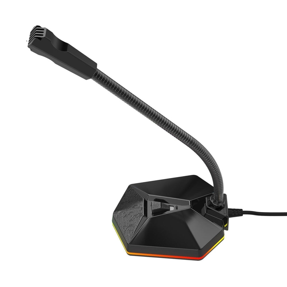 Computer Microphone with RGB Light Bendable USB Driver-free for Meeting Voice Chat Image 2