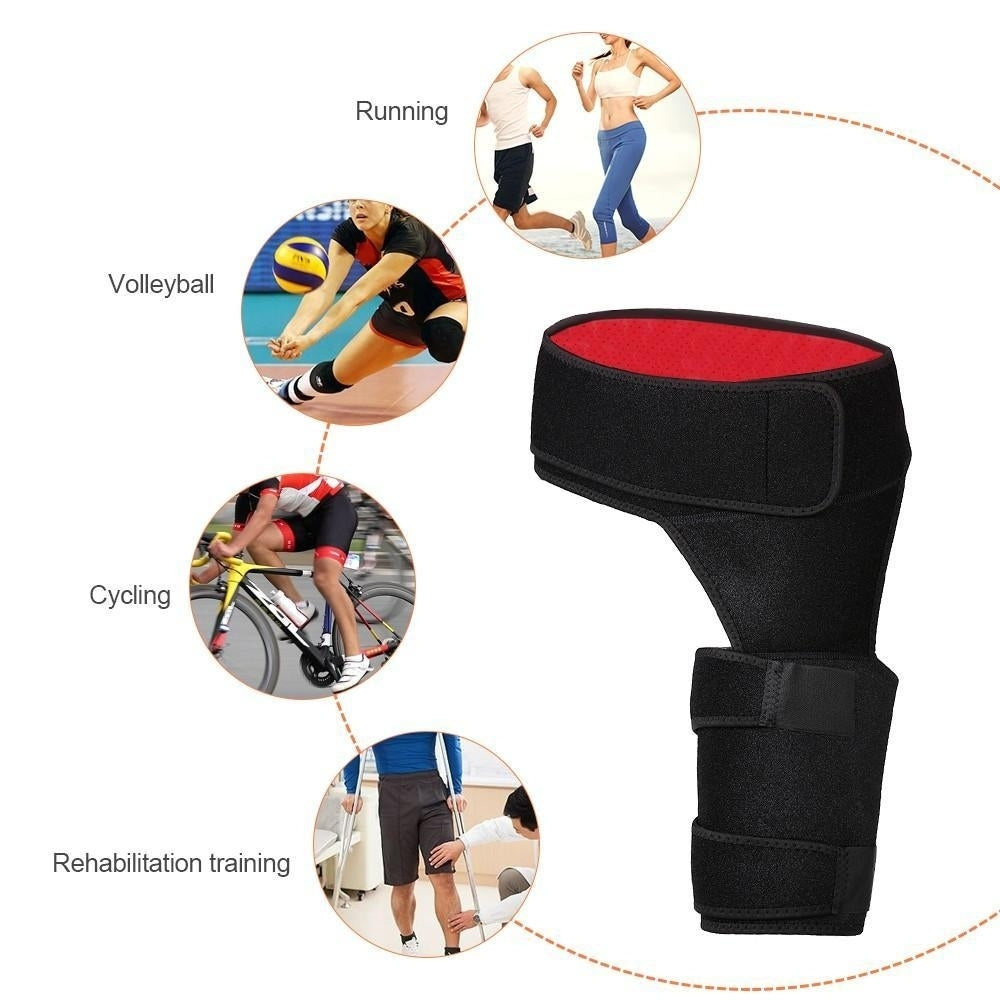 Compression Wrap Leg Brace Thigh Groin Elastic Waist Support Straps Lower Lumbar Belt Pain Relief Image 3