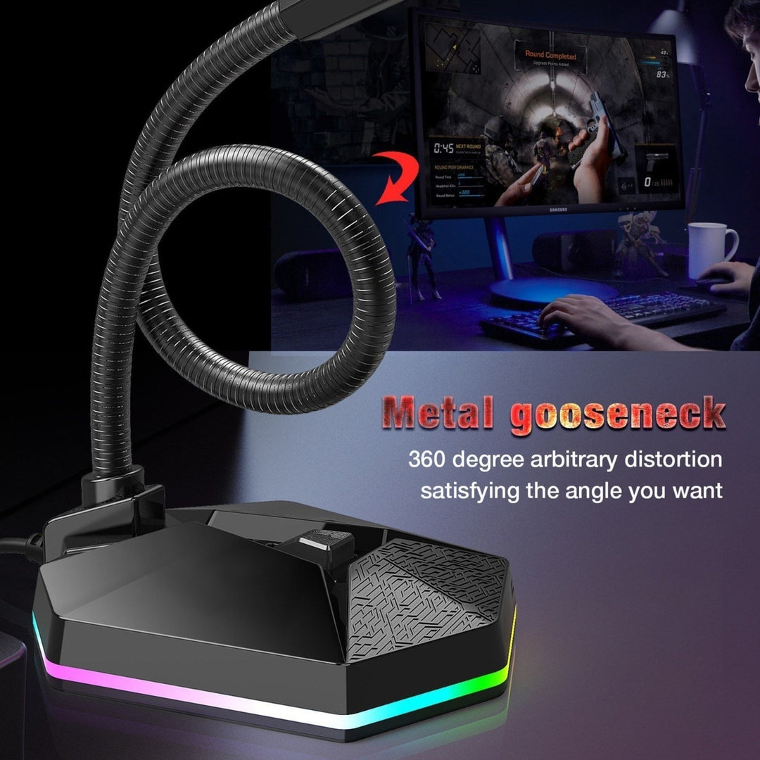 Computer Microphone with RGB Light Bendable USB Driver-free for Meeting Voice Chat Image 8