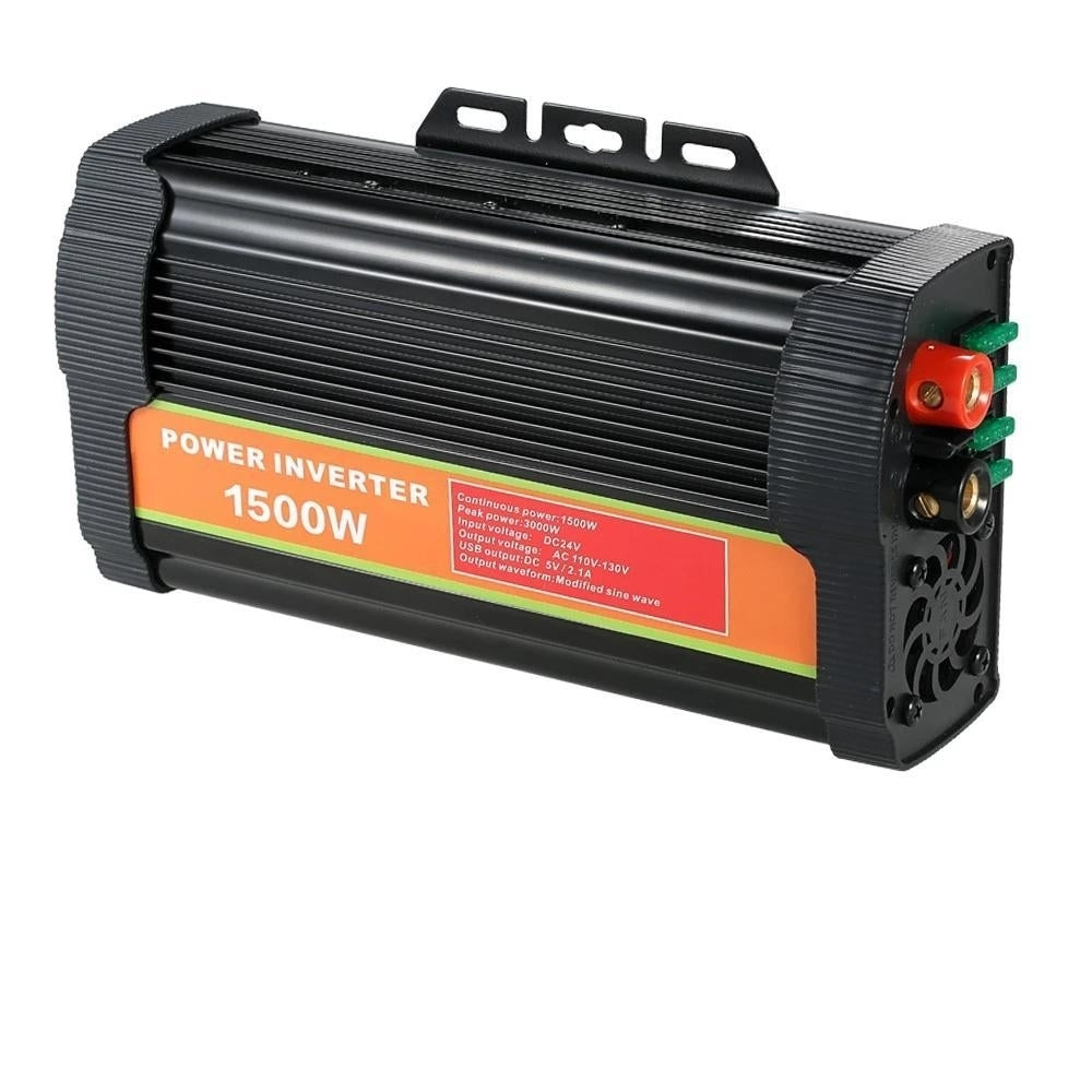 DC12V to AC110-130V Power Inverter Modified Sine Wave Household Car Converter with 4.2A Dual USB and 2 AC Outlets Image 3