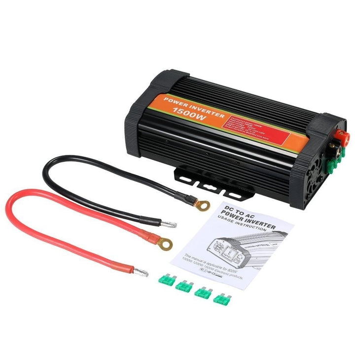 DC12V to AC110-130V Power Inverter Modified Sine Wave Household Car Converter with 4.2A Dual USB and 2 AC Outlets Image 4