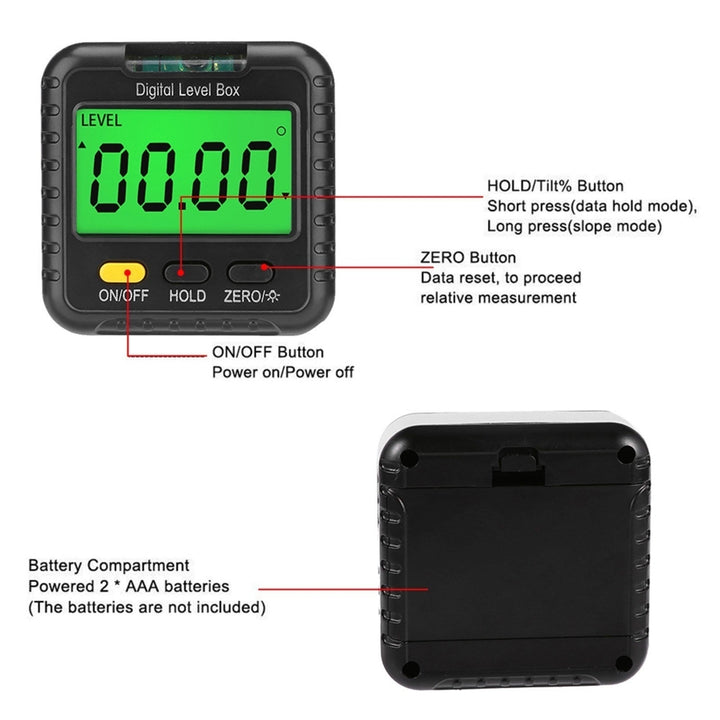 Digital Angle Finder Gauge 360 Degree Mini Protractor Inclinometer Image 9