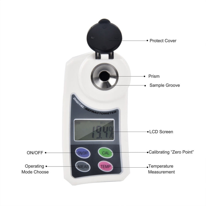 Digital Brix Sugar Refractometer Electronic Handheld Sweetness Meter for Water Fruit Crops Image 7