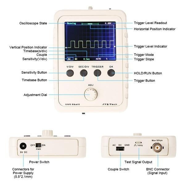 DIY Digital Oscilloscope Unassembled Kit With Housing Image 11