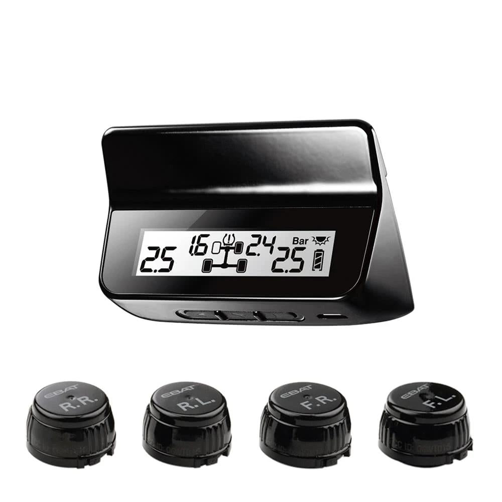 DIY TPMS Car Tire Pressure Monitoring System with LCD Display 4 Valve-cap Sensors Bar PSI Unit Image 4