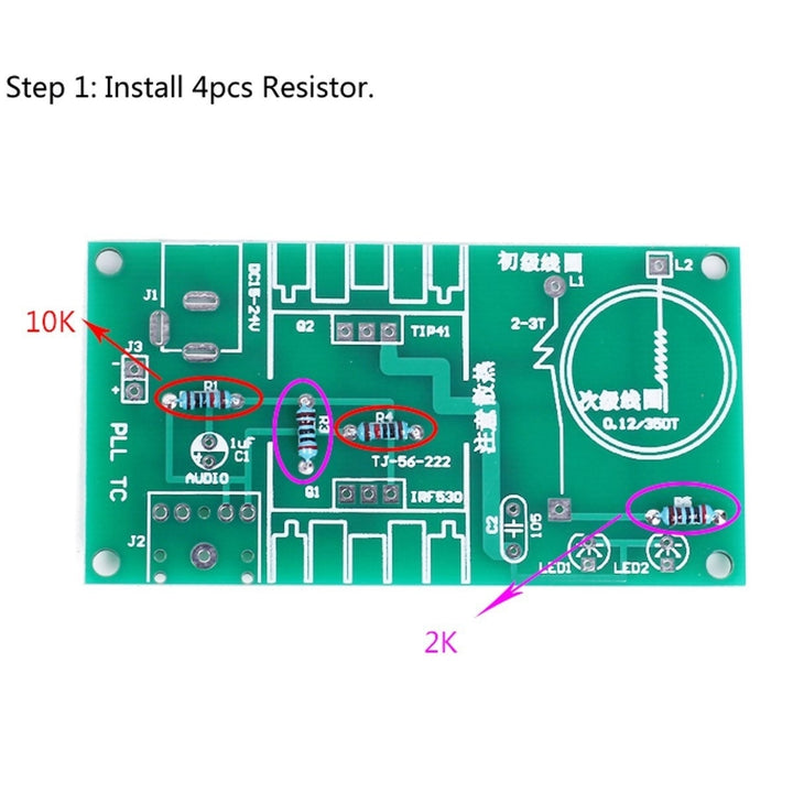 DIY Mini Tesla Coil Module Unassembled 15W DC 15-24V 2A Plasma Speaker Electronic Kit Image 11