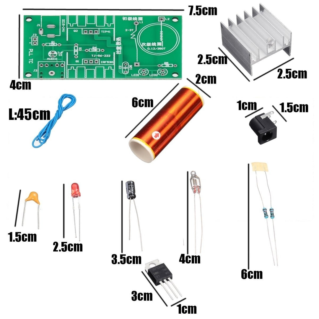 DIY Mini Tesla Coil Module Unassembled 15W DC 15-24V 2A Plasma Speaker Electronic Kit Image 12