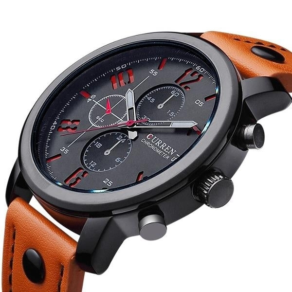 Fashion Leisure Sportsman Leather Quartz Watch Image 1