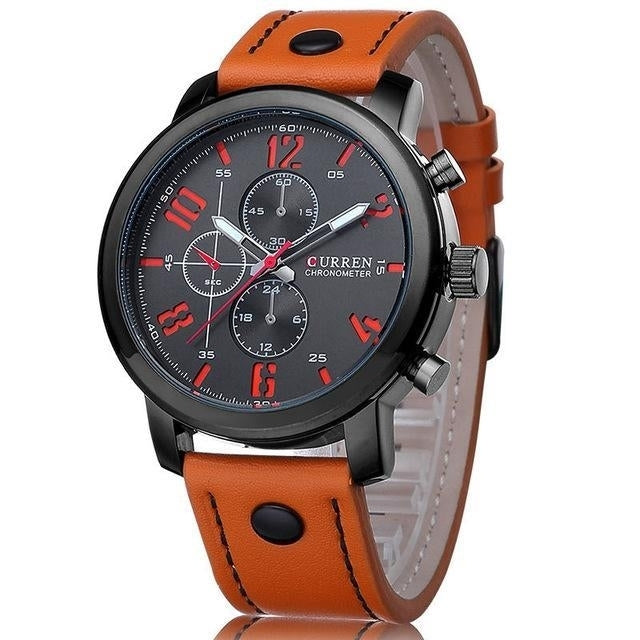 Fashion Leisure Sportsman Leather Quartz Watch Image 2