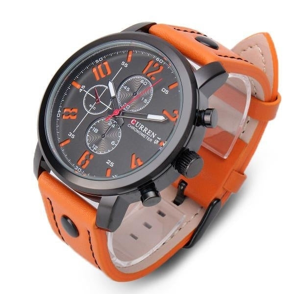 Fashion Leisure Sportsman Leather Quartz Watch Image 3