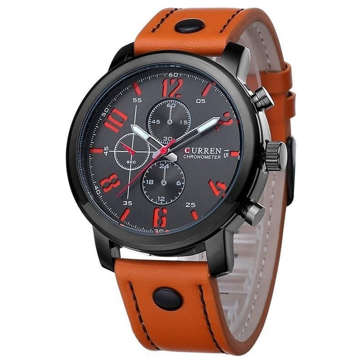 Fashion Leisure Sportsman Leather Quartz Watch Image 4